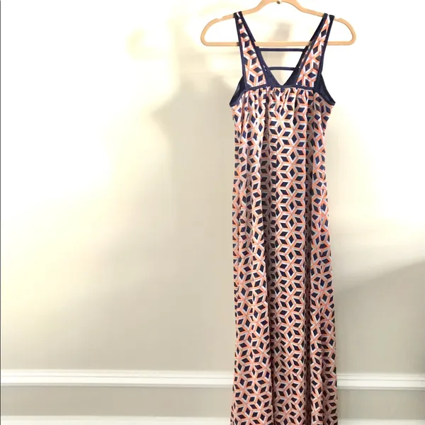 Altar’d State Orange & Navy Maxi Dress Sz S - Image 12
