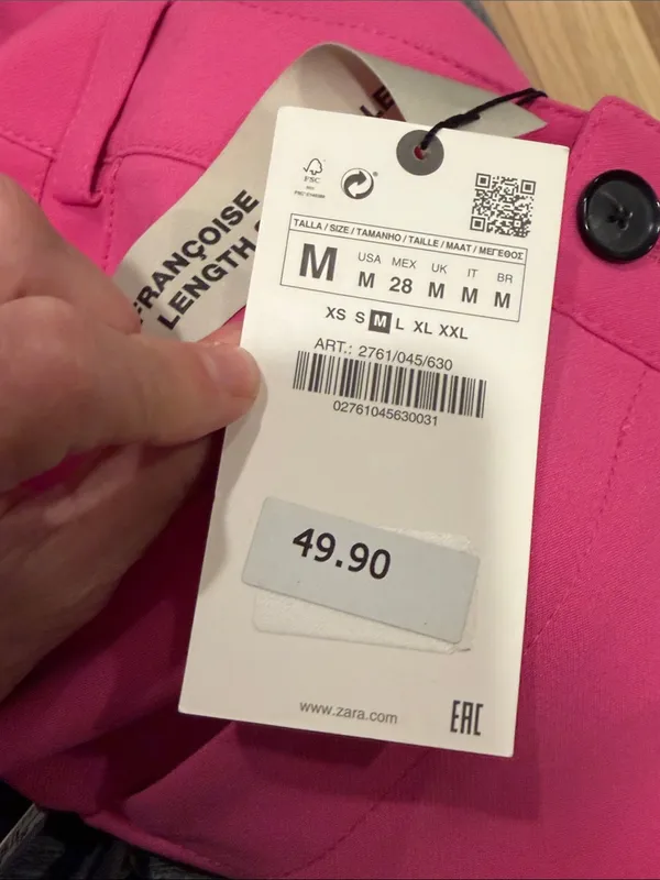 Zara the francoise Hot Pink Straight-Leg Trousers medium NWT - Image 5