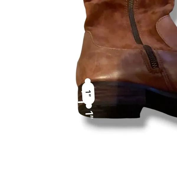Born‎ Cook Tall Boots Womens 8.5 Cognac Brown Leather Suede Braided Riding Boots - Image 14