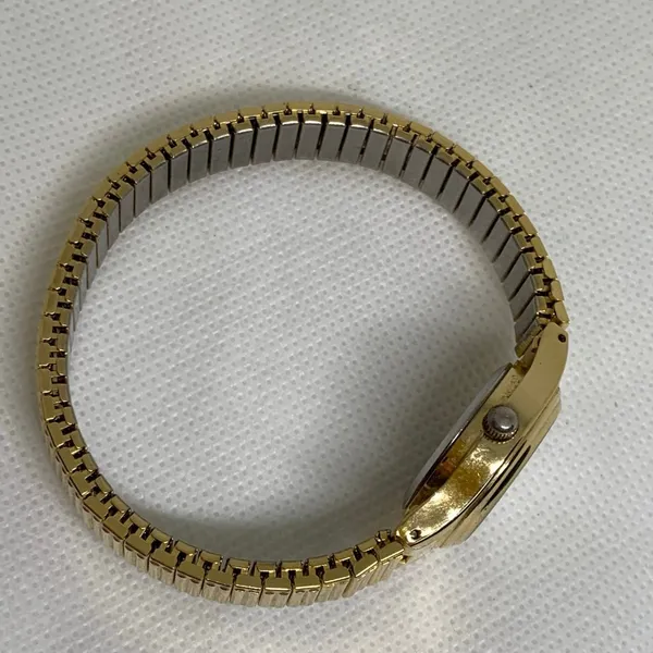 Vintage advance women’s gold tone watch 24mm round case quartz analog running - Image 7