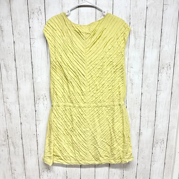 Rag & Bone Dress Women‎ Size 2 Yellow Crepe Short Sleeve Front Tie Mini Pullover - Image 4