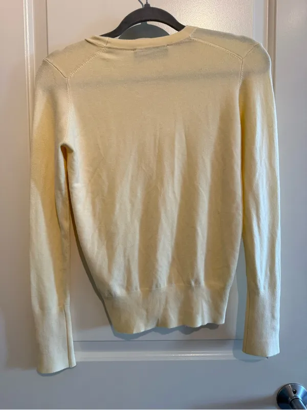 Zara Soft Lemon Crewneck Sweater with Cuff Buttons - Image 6