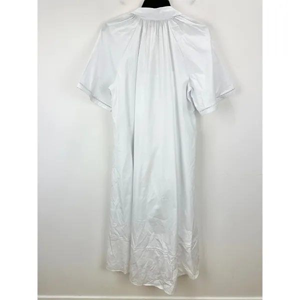Madewell Poplin Splitneck Midi Shirtdress Cotton White Pockets Relaxed M NWT - Image 13
