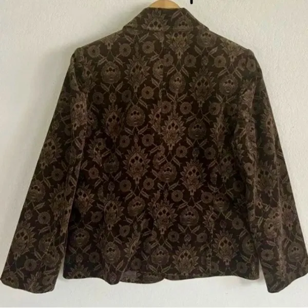 Willi Smith Vintage Floral Tapestry Corduroy Blazer - Image 2