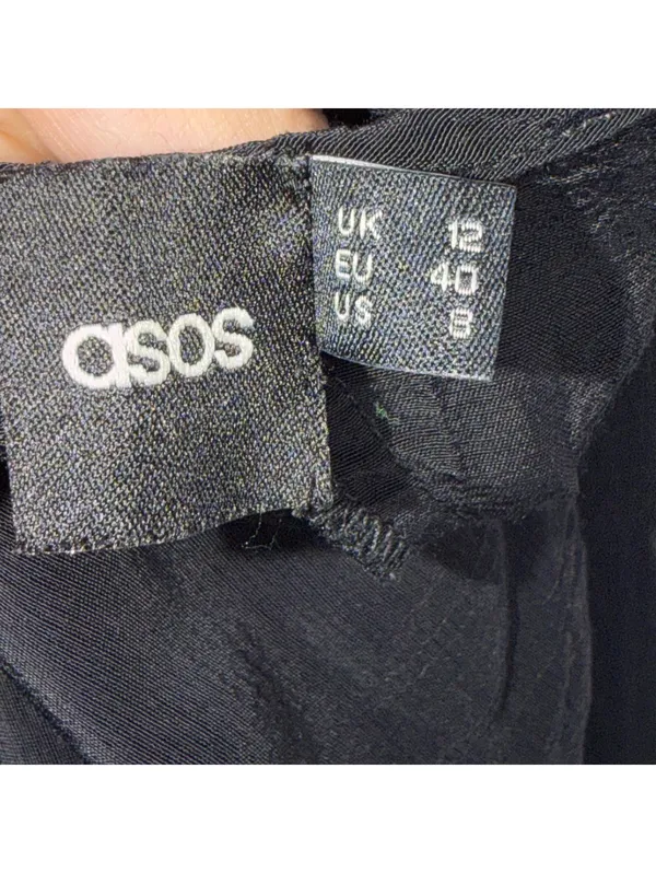 ASOS Black Strappy Swing Dress Size 8 - Image 7