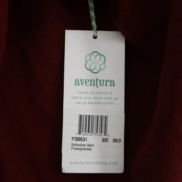 Aventura Women's Valentina Skirt Size Medium‎ Organic Cotton Pomegranate Knit - Image 8