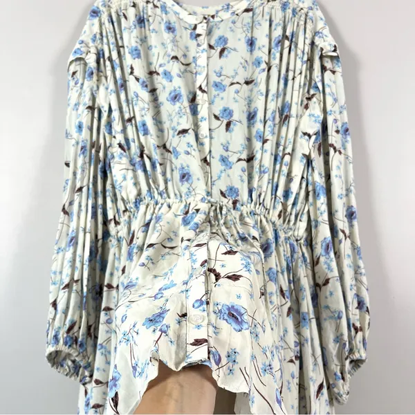 Free People Flower Fields Long Sleeve Mini Dress in Ivory Combo Medium - Image 7