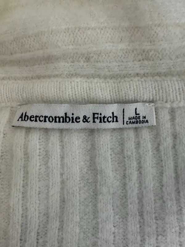 NEW Abercrombie &Fitch Ribbed Foldover Off-The-Shoulder Sweater Top Womens Large - Image 4
