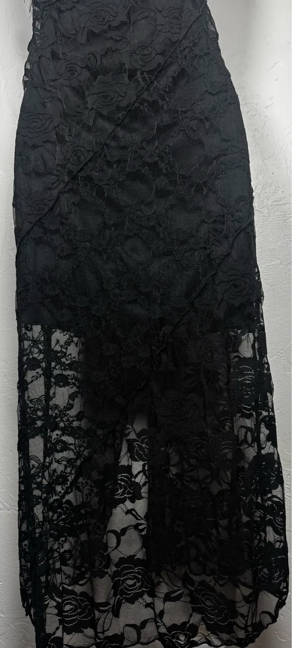 Altar'd State Strapless Black Lace Midi Dress Size Large - Image 6