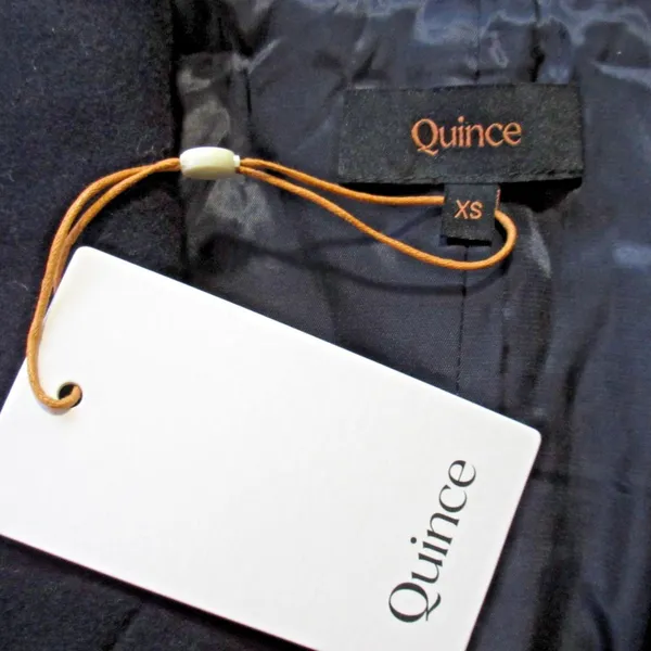 NWT Quince Italian Wool Double-Breasted Long Coat in Cadet Blue XS - Image 4