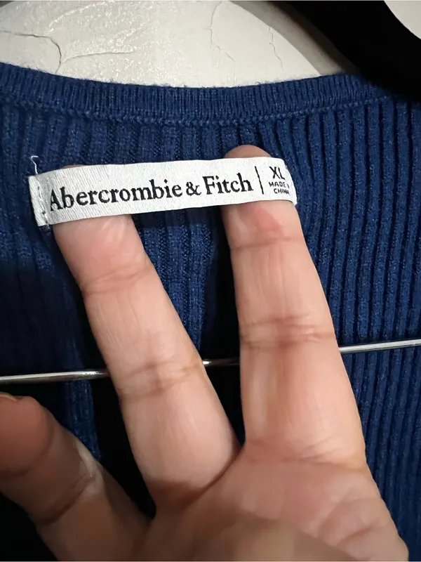 Abercrombie & Fitch‎ Luxeloft Blue Sweater Ribbed Wrap Thong Bodysuit - Image 5
