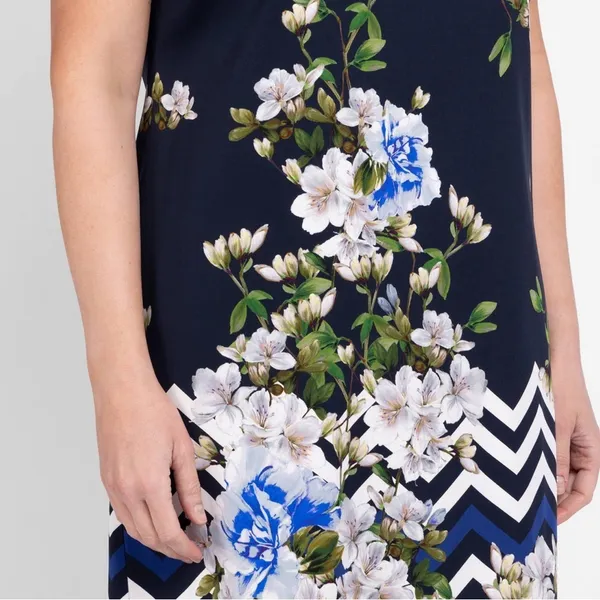 NEW Piero Moretti Navy Blossom Shift Dress Autumn Wedding Guest‎ Dress Plus Size - Image 3