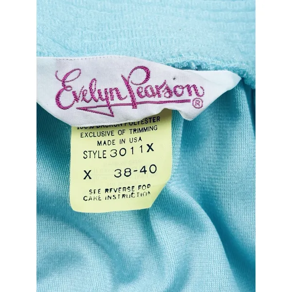 Vintage‎ Evelyn Pearson Womens Blue Teal Robe 70s Loungewear Nightgown Housecoat - Image 4