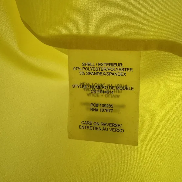 Alice + Olivia Blouse Womens Medium Yellow Sleeveless Sheer Boat Neck Top - Image 5