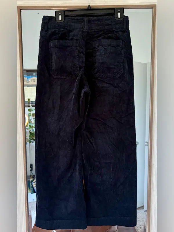 Anthropologie Maeve Pants Womens 29P Colette Corduroy Full Length Wide Leg Black - Image 4