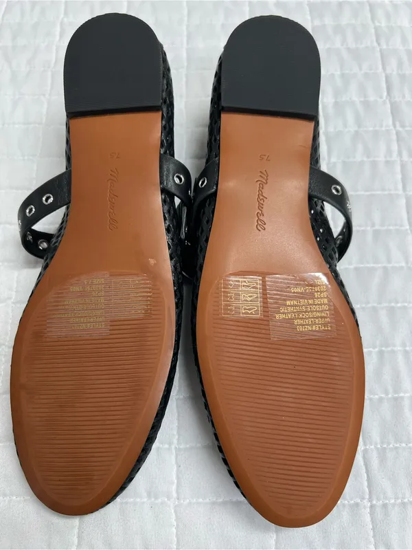 Madewell The Remy Mary Jane Flat in True Black Size 7.5 - Image 10