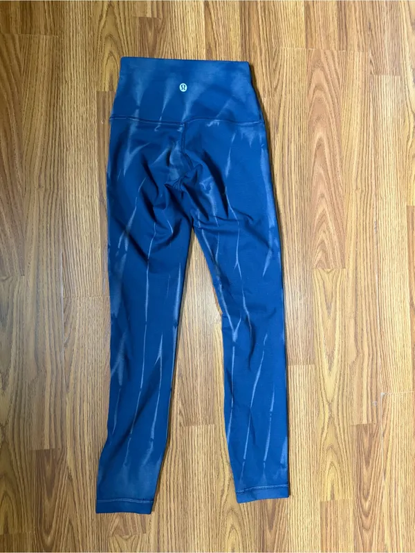 Lululemon Wunder Train Mid-Rise Tights Sun Bleached Wash True Navy 0 - Image 4