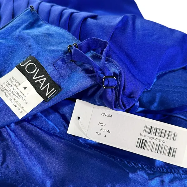 JOVANI Asymmetric Strapless Neck Gown 26166, Royal Blue, 4 (US) - Image 14