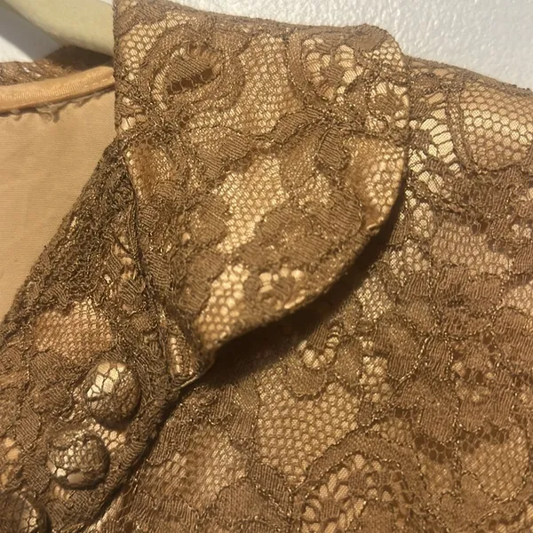 Vintage Elegant‎ Brown Lace Dress size xxs - Image 3