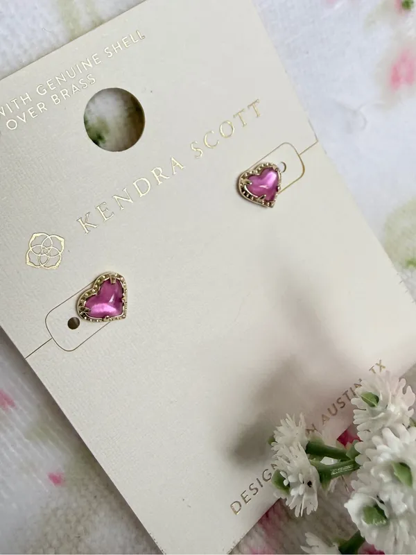 Kendra Scott Anna 14K Gold Over Brass Stud Earrings- Magenta - Image 2