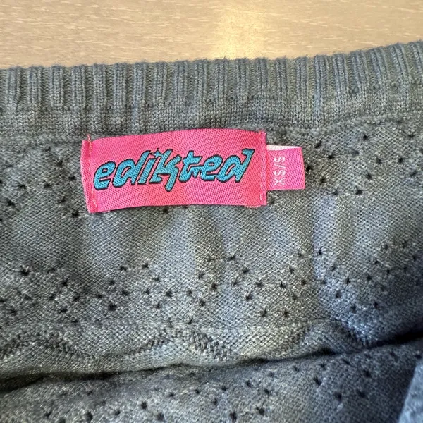 Edikted women size xs/s knit ruffles y2k gray tube top‎ - Image 3