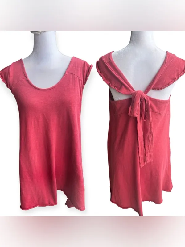 Free people cotton tank cherry cola red size large FP Beach - Image 2