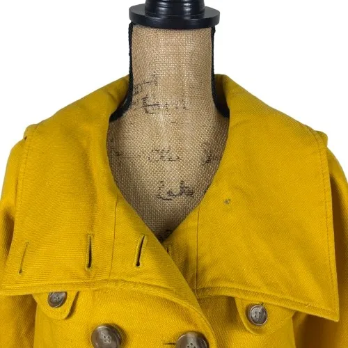 Loft Cropped Swing‎ Peacoat Double Breasted Bright Yellow Twee Fair Size XS - Image 2