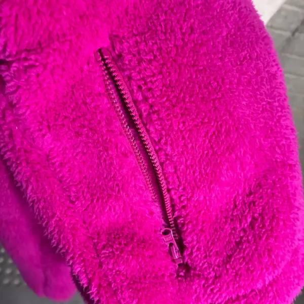 Lou & Grey Upstate Sherpa Fleece Pullover Magenta Pink Snap Neck Sweatshirt L - Image 5