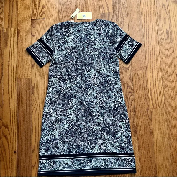 Michael Kors Paisley Print Casual Light Blue T-shirt Dress Women's Size S NWT - Image 7
