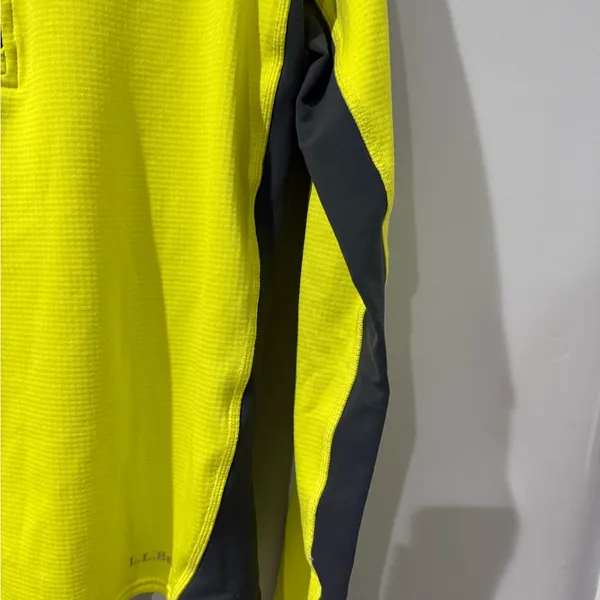 L.L. Bean Women’s M Medium Shirt Sweater Neon Green‎ Yellow Gray Activewear M - Image 3