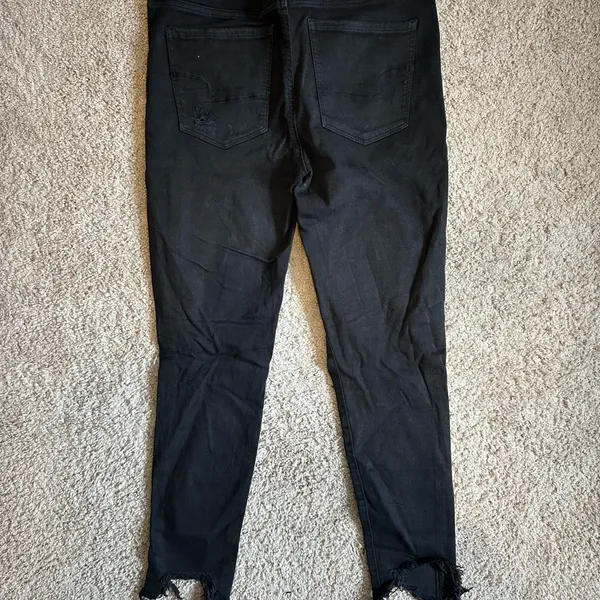 American Eagle Outfitters Black Ripped Skinny Jeans - Image 2