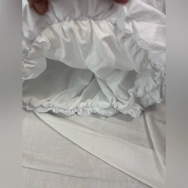 Beautiful S Elegant Drop Waist White Puff Hem Gown Dress - Image 8
