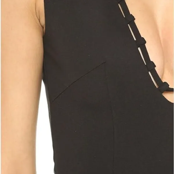 FINDERS KEEPERS Black Lace Up Fitted Midi Dress Sleeveless Party Size XXS‎ - Image 8