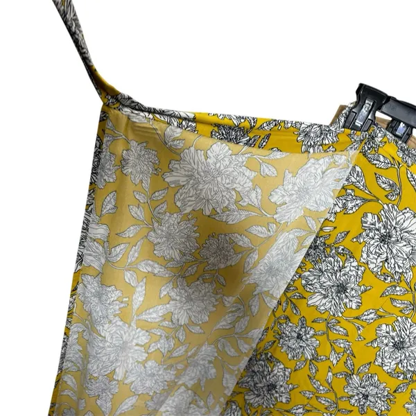 Japna Yellow White Floral Flowers Wrap & Tie Midi Skirt Size Medium Womens - Image 5