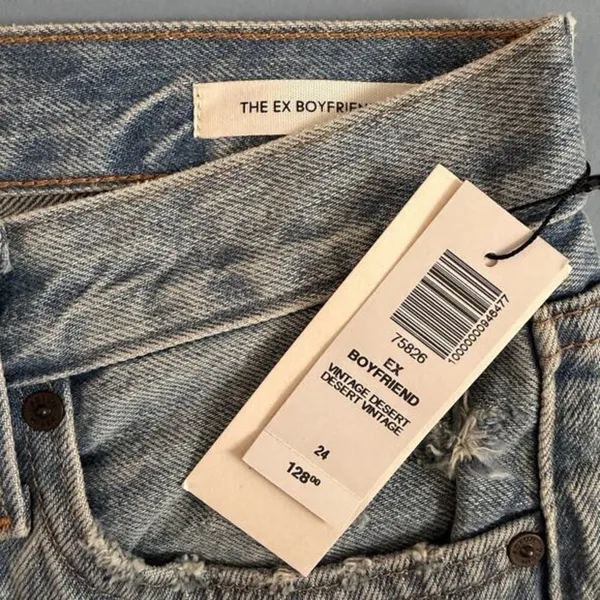 Aritzia‎ Denim Forum Ex-Boyfriend Vintage Desert Jeans Light Wash NWT Size 24 - Image 7