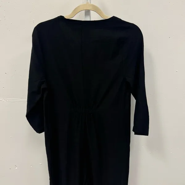 The Nines by HATCH Black 3/4 Sleeve Button-Front Maternity Crop‎ Jumpsuit Small - Image 8