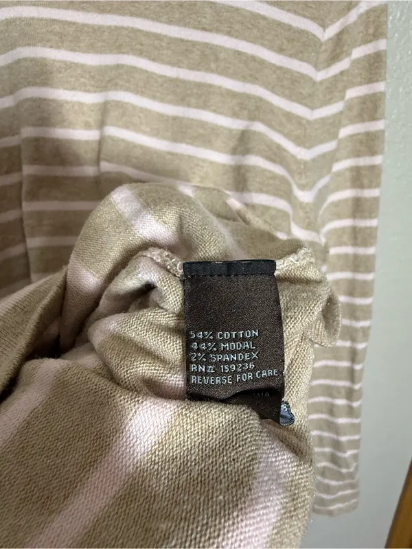 J. McLaughlin striped sweater large tan pale pink - Image 4