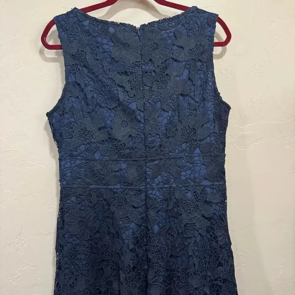 Kimilily Size Large Blue Lace MIDI Dress - Image 6