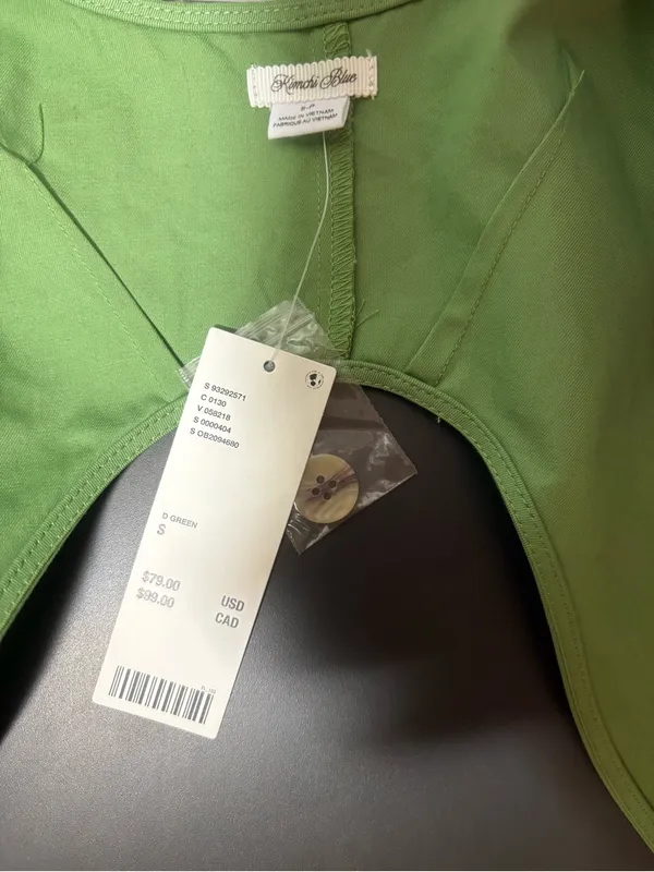KIMCHI BLUE Sandy Open Back Green Button-Front Sleeveless Mini Dress - Image 6
