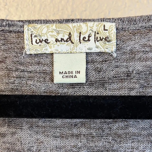 Live and Let Live Large Boho Gray Brown Rust Floral High Low Tunic Blouse - Image 2