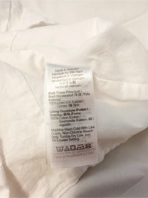 Madewell 100% Linen Button Front Vest in White (Size 4) - Image 7