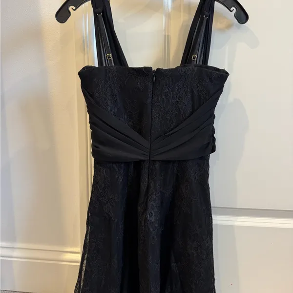 Oh Polly Draped Bust A-Line Mini Dress in Black size 4 - Image 3