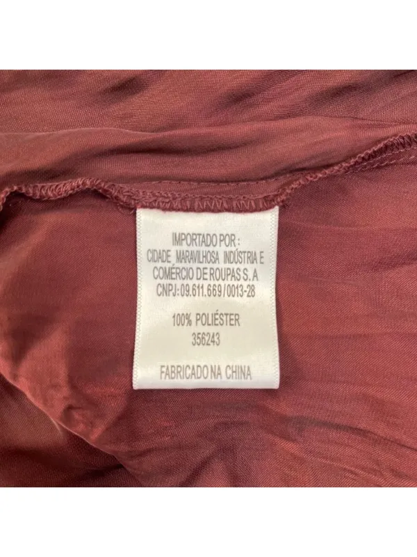 NWOT Farm Rio Ruffled Sleeveless V-Neck Maxi Dress Burgundy Size S - Image 14