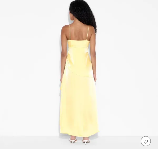 Women's Sleeveless Satin Asymmetrical Maxi A-Line Dress - Wild Fable™ Light Yellow L - Image 2