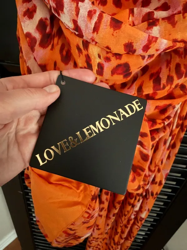 NWT Love & Lemonade Orange Leopard Mini Dress Size XL - Image 5