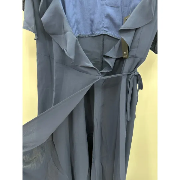Lulu's Womens Navy Blue Gown Size S Cold Shoulder Wrap‎ Event Party Wedding - Image 7