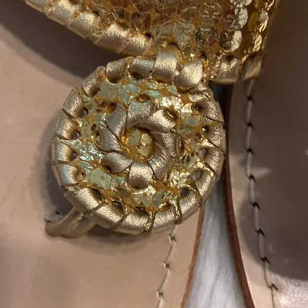 Jack Rogers Sandals size 7 M excellent condition color is gold - Image 6