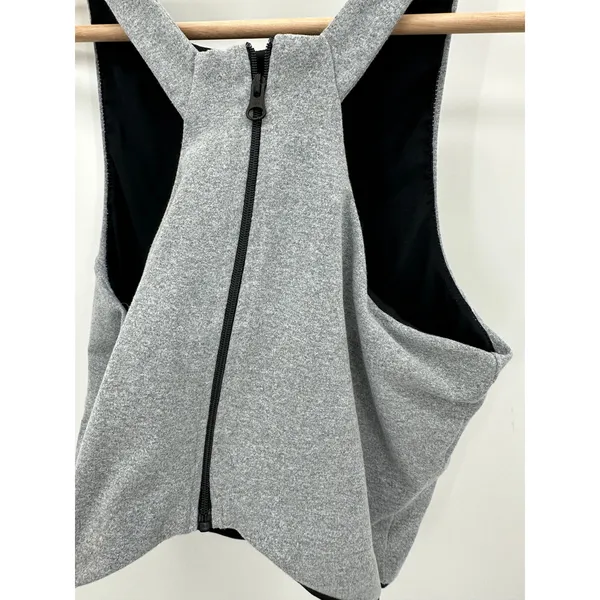 Koral Womens Defense Crop‎ Top Cloud Gray Sports Bra Zipper A6148KS44 Medium NWT - Image 5