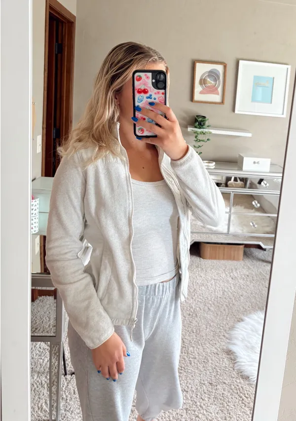 Live Love Dream Cream Fleece Zip Up - Image 4