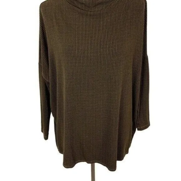 Bryn Walker Houndstooth Oversized Knit Tunic Top‎ Brown XXS - Image 3